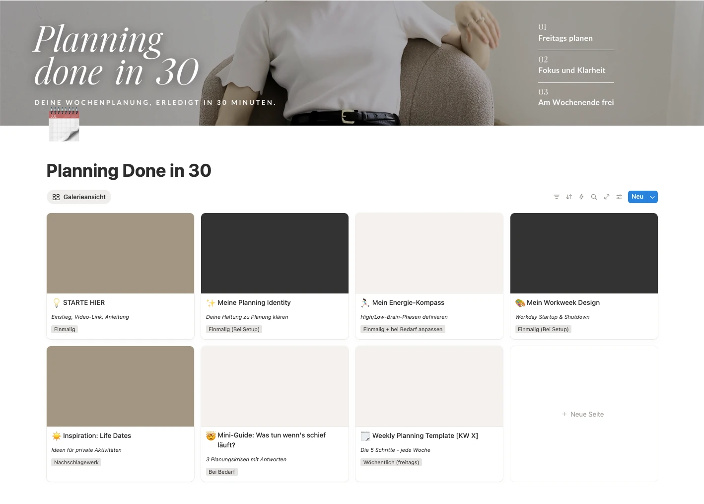 Planning done in 30 – Notion Template Mockup